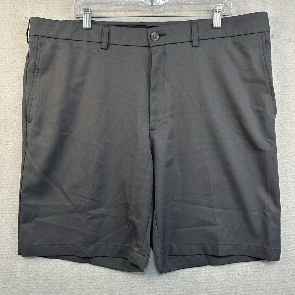 Haggar Cool‎ 18 Pro Shorts Men's 42 Gray Expandable Waist 4-Way Stretch Golf